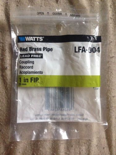 Watts LFA-904 PB103 1 CRB Coupling FIP x FIP - 1 IN FIP Lead Free Cast Red Brass