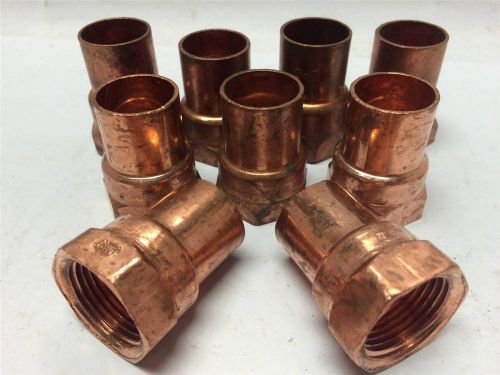 9 Piece Lot 3/4&#034; x 3/4&#034; Copper Threaded Female Sweat Adapter