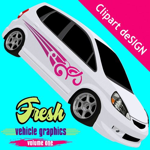 VEHICLE GRAPHIC VECTOR CLIPART-VINYL CUTTER PLOTTER CLIP ART CD