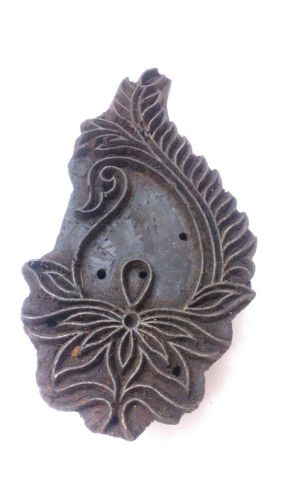 vintage big size deep inlay handcarved peacock head textile printing block/stamp