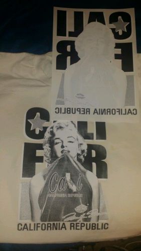 MARILYN MONROE BLACK CALIFORNIA REPUBLIC 3 PACK - PLASTISOL HEAT PRESS TRANSFERS