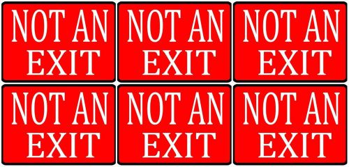 Not an exit business office important company six set of vinyl durable signs for sale