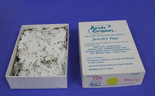 Box of 1,000 ARCH CROWN #704 WHITE Jewelry Tags * Brand New * Great Price *WHITE