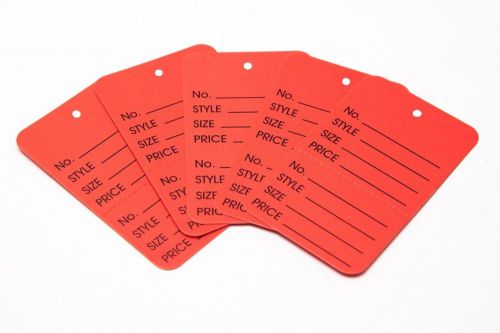 Red 2 part Merchandise Garment Sale Price Tags Unstrung 1-1/4x1-7/8 1000/box usa