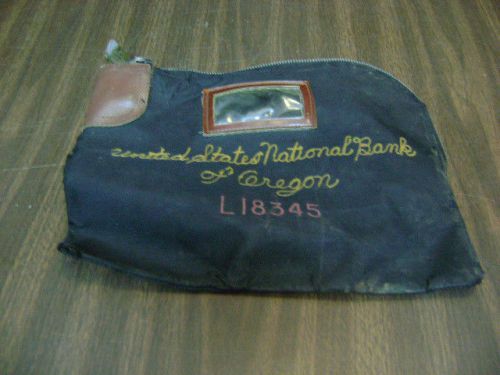 Vintage Locking Zipper BANK MONEY BAG w/KEY Nylon night deposit Oregon