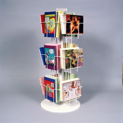 12 pocket vertical horizontal spinner white 5x7 greeting card rack holder usa for sale