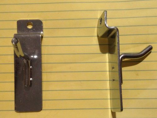 LOT OF 6  1 1/2&#034; Inch Chrome Slatwall Board Hooks