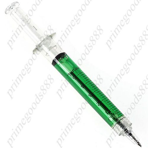 Novel needle tube tubing shaped ball point pen ballpen green free shipping for sale
