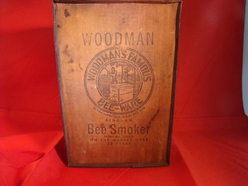 Vtg WOODMAN BEE SMOKER beekeeping supply leather bellow blower apiary hive WORKS