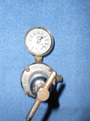 NICE VINTAGE &#034;SHARPE No. 18C&#034; CHROME REGULATOR WITH &#034;MARSH&#034; 200 psi GAUGE