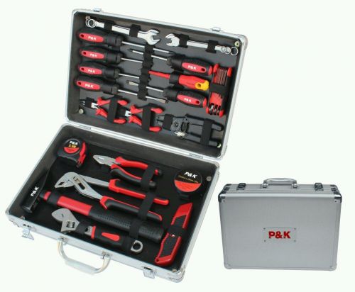 Aluminium tool set top quality in case. Tool box screw pliers hammer