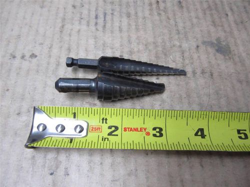 2 PC LOT STEP UNIVERSAL DRILL BITS 1 LENOX 1 IRWIN MECHANIC  AVIATION TOOL