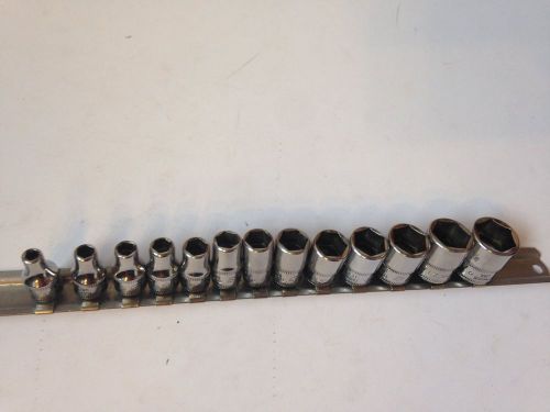 Snap on 13 pcs Sockets set 1/4&#034; Drive , Metric , 6 point , 4mm - 15mm