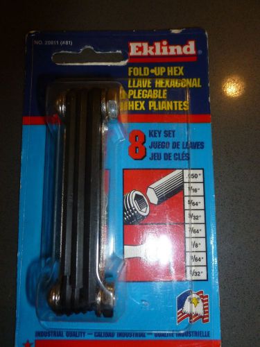 NIB item EKLIND #20811 (#81)  Fold-Up Hex 8 Key Set - Inch