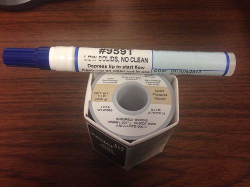 KESTER 24-6337-8800 WIRE SOLDER .031 NO CLEAN 245FLUX 50CORE ROLL 1lb &amp; Flux Pen