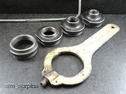 RIDGID MODEL 19 NIPPLE CHUCK NIPPLE ADAPTERS &amp; WRENCH 1/2&#034; TO 1-1/2&#034;