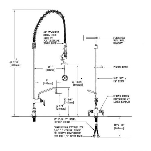 T &amp; S Brass B-0113-ADF08-B EasyInstall Prerinse Unit