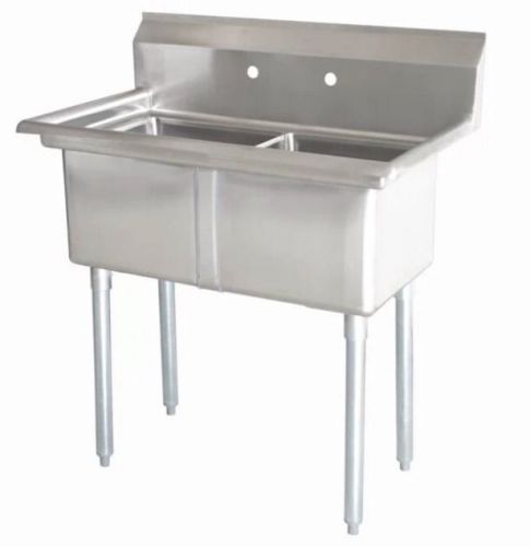 Stainless steel 2 two compartment sink nsf 33 x 22 for sale