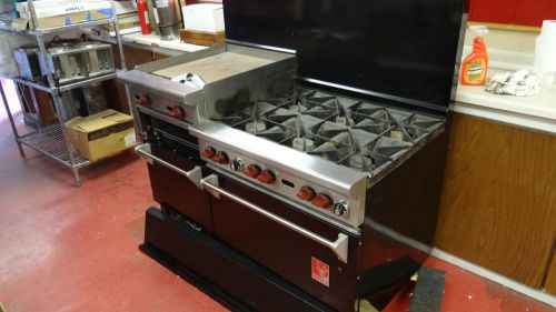 WOLF 6 Burner Gas Range with 24 Inch Flat Grill