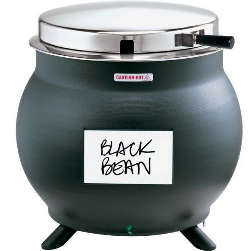 11-quart Kettle Shaped Soup Rethermalizer Warmer - Black - Wipe Off Label Card