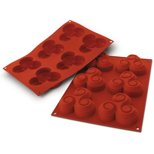 Flexible Silicone Bakeware: Triskell 3 Oz, 3.34&#034; x 3.34&#034; x 0.98&#034; High, 6 Cav. 90