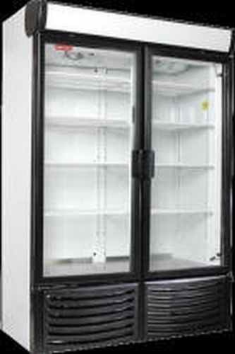 NEW 2 TWO DOOR GLASS DISPLAY SODA COOLER REFRIGERATOR  SWING LED LIGHTS 80X54X29