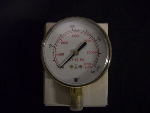 1 NEW USG 0-3000 PSI 0-200 BAR GAUGE 63S-600