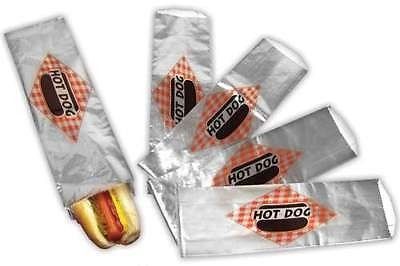 Foot long hot dog foil bags 3 1/2&#034; x 1 1/2&#034; x 12&#034; (box of 1000) for sale