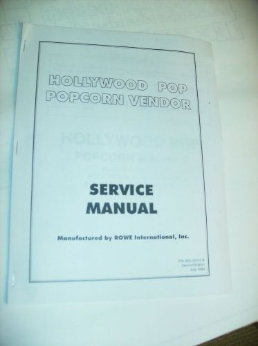 Manual vending popcorn machine Hollywood Pop Popcorn Machine service manual