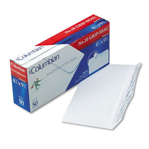 Columbian grip-seal business envelopes,side seam, #10, white wove, 50/box for sale