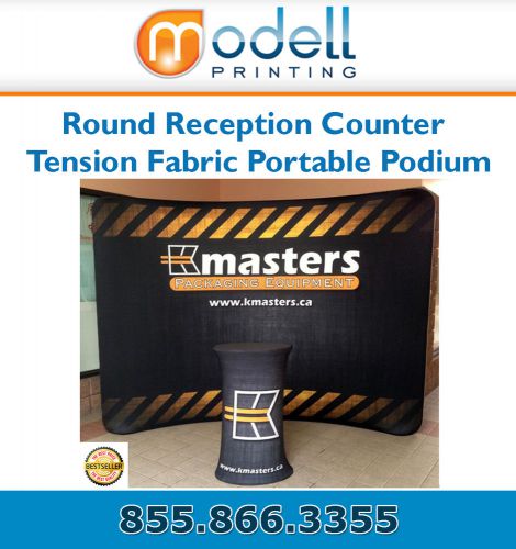 Round Tension Fabric Podium Trade Show Exhibit Display