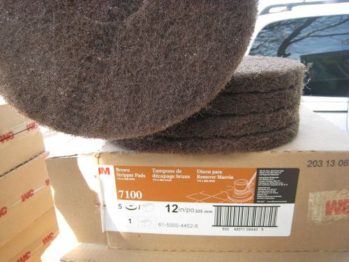 3M  Stripper  pads size 12 inch Brown   7100  1 CASE -5 pads 175-600 RPM