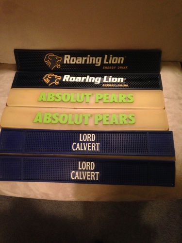 Lot 6 Rubber Beer Spill Mats Absolut Pear Lord Calvert Roaring vodka whiskey bar