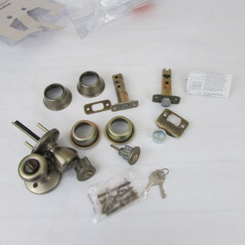 Kwikset 695T 5 Double Cylinder Tylo Combo Pack Antique Brass Entry Deadbolt Knob