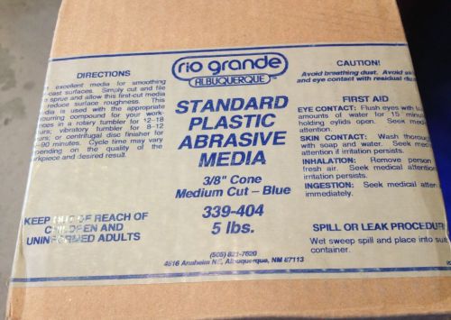 Rio grande standard plastic abrasive media- 3/8&#034; cone med cut blue  5lb for sale