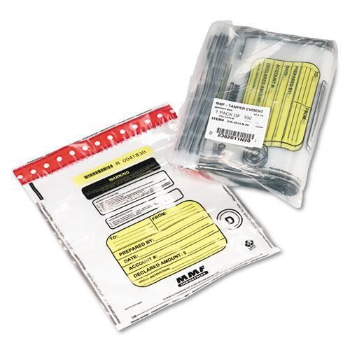 New mmf 2362011n20 tamper-evident deposit/cash bags, plastic, 12 x 16, clear, for sale