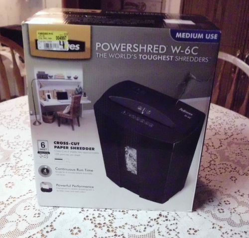 NEW IN BOX FELLOWES POWERSHRED W-6C PAPER SHREDDER-CROSS CUT