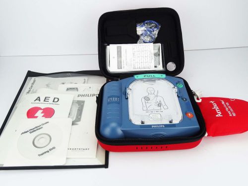 Philips heartstart onsite aed defibrillator hs1 case pads kit + m5066a for sale