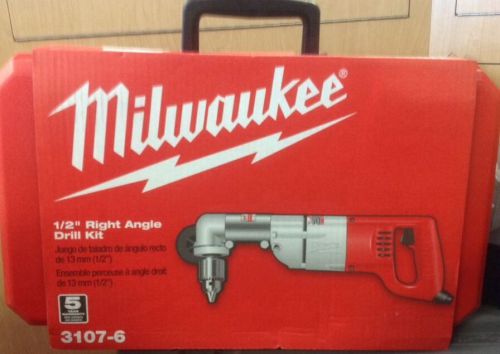 Milwaukee 1/2 in. Heavy Right-Angle Drill Kit with Case 3107-6 New!!!