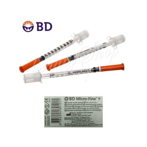 Bd becton dickinson micro-fine plus u-100 sterile syringes 0,5ml 1ml x 29g (x10) for sale