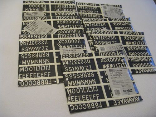 Lot 7 Nu-dell 3/4” Letters, Numbers &amp; Symbols 144 each NEW Factory Sealed NIP