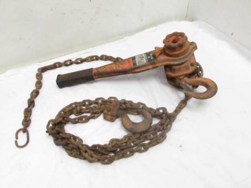 Nice Antique Vintage Heavy Duty Harrington 1-1/2 Ton Coffing Manual Chain Hoist