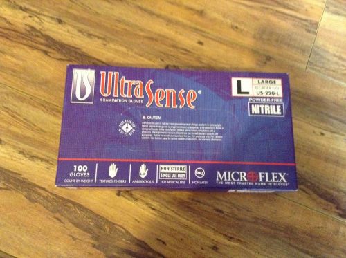 Micro Flex Ultra Sense Nitrile Examination gloves, size L-box of 100