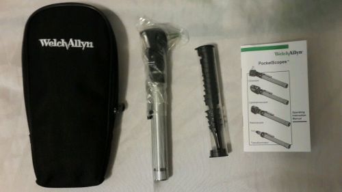 WELCH ALLYN POCKETSCOPE OTOSCOPE THROAT ILLUMINATOR AA HANDLE &amp; SOFT CASE 22821