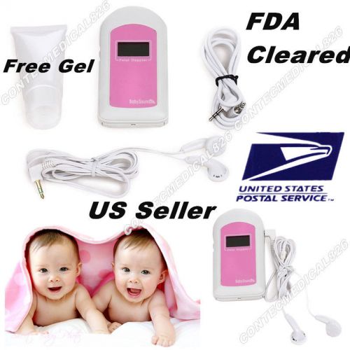 Contec BABYSOUND B  Pocket Fetal Heart Doppler US FDA Approved LCD Gel + Headset