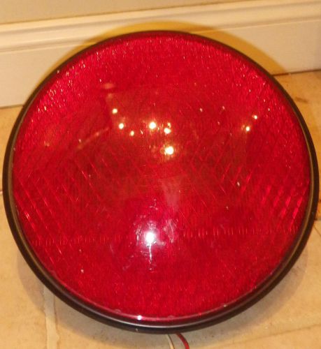 Dialight 12&#034; diameter 120 volt ac electric red led traffic signal light x-mas for sale