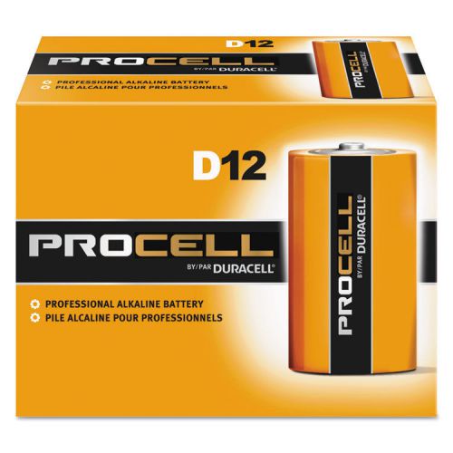 Procell alkaline batteries, d, 12/box for sale