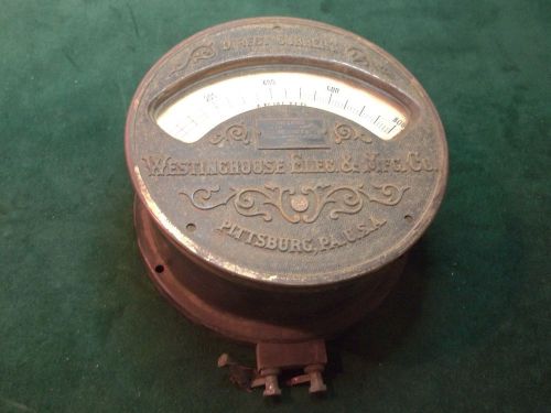 NEW RARE ANTIQUE VINTAGE WESTINGHOUSE SOLID BRASS 0-800 DC AMMETER 9&#034; X 5&#034; DEEP