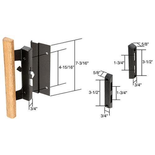 CRL Wood/Black Hook-Style Surface Mount Handle with 4-15/16&#034; Screw Holes