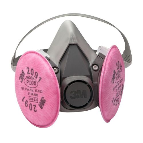 3m 6391 half facepiece respirator assembly 6391/07003, large with filters 2091 for sale